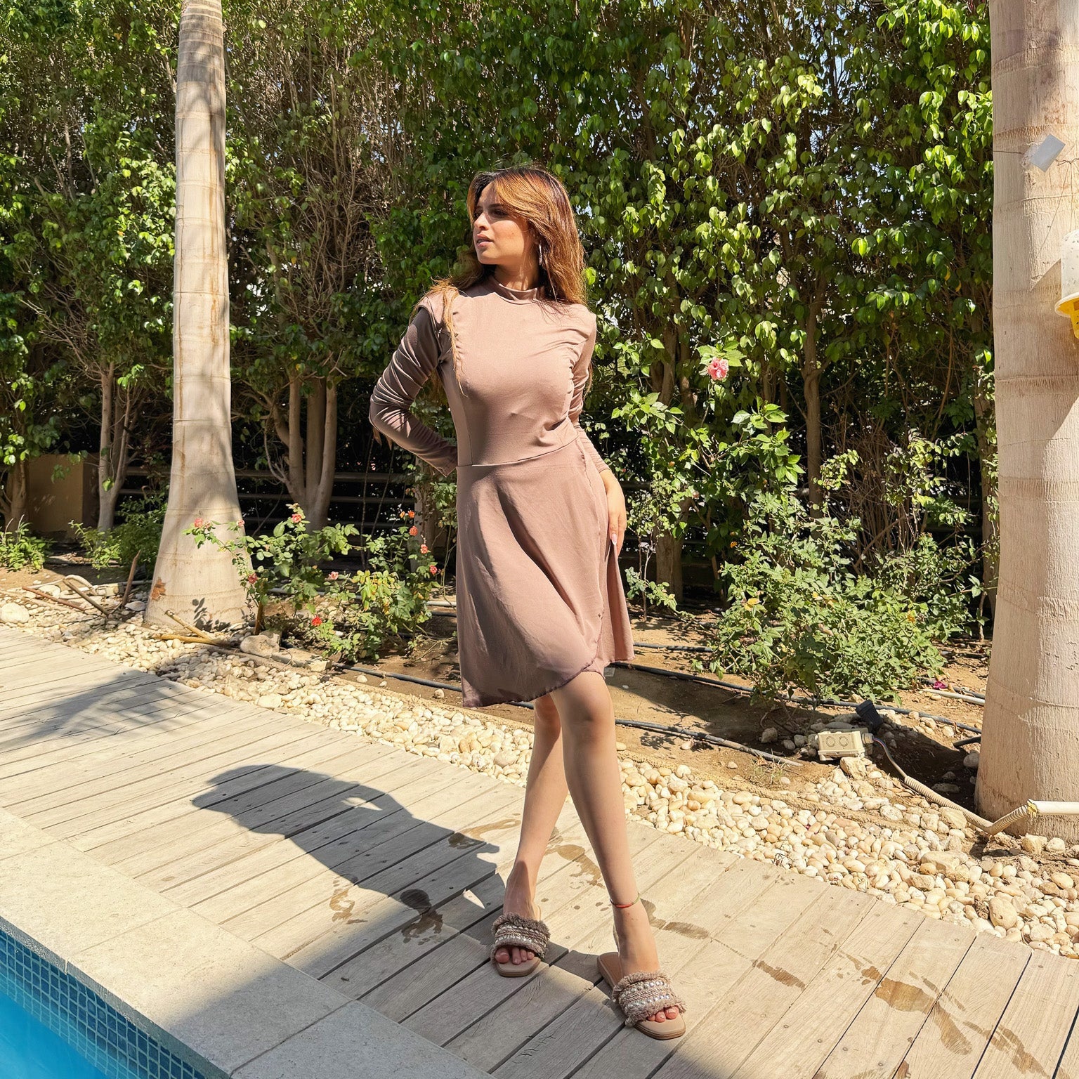 Plain Swimsuit beige